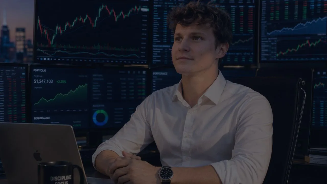 Timoë devant ses écrans de trading